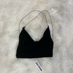 joah brown cowl neck crop